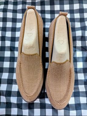 Rothy's Women’s Knit Slip-On Chunky Heel Loafers in Tobacco